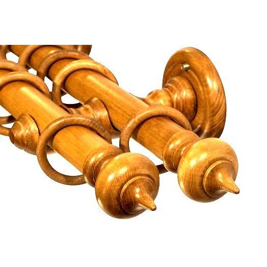 Dřevěná garnýž na záclony Stella Dvojitá 35 mm Stejar_auriu