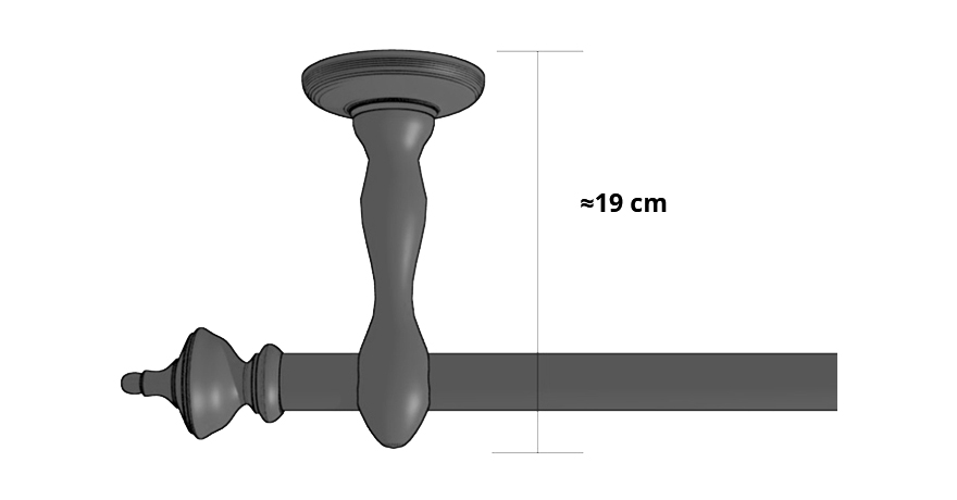 Dřevěná garnýž na záclony Saly Jednoduchá 35 mm