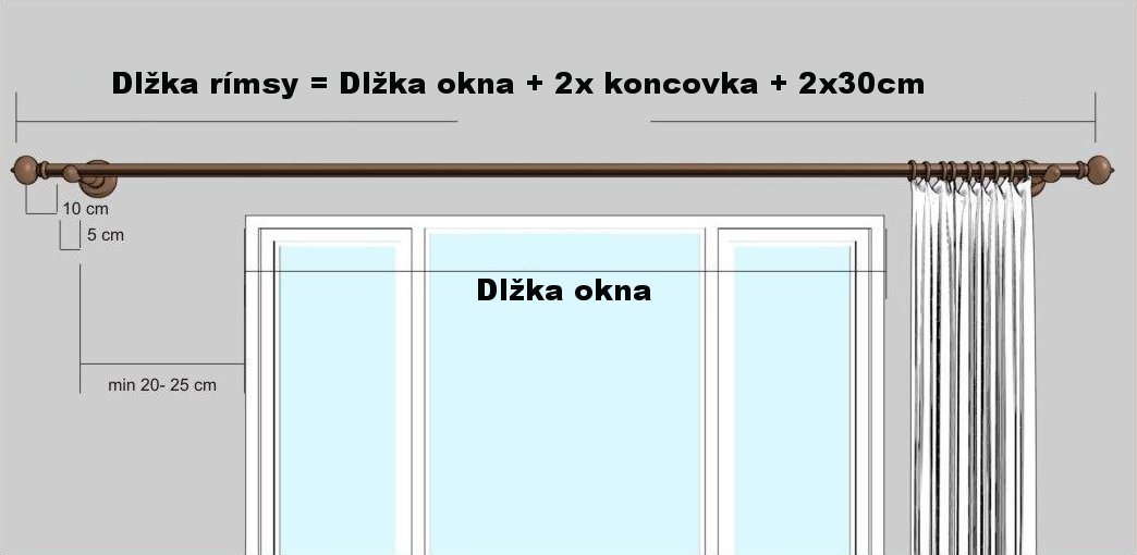 Stella Jednoduchá 35 mm, dřevěná tyčová garnýž na záclony