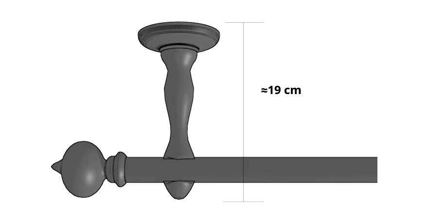 Dřevěná garnýž na záclony Stella Dvojitá 35 mm