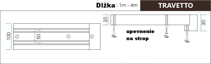 Garnýž na záclonu a závěs Travetto, dvojitá s dřevěnou čelní maskou.